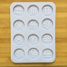 Load image into Gallery viewer, 1.5&quot; Zodiac Signs Silicone Mold, Food Safe Silicone Rubber Mould