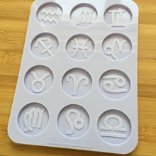 Load image into Gallery viewer, 1.5&quot; Zodiac Signs Silicone Mold, Food Safe Silicone Rubber Mould