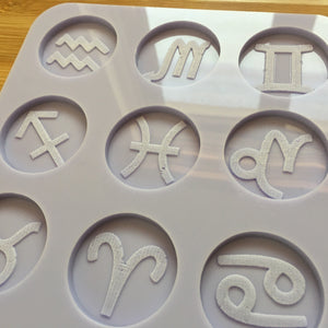 1.5" Zodiac Signs Silicone Mold, Food Safe Silicone Rubber Mould