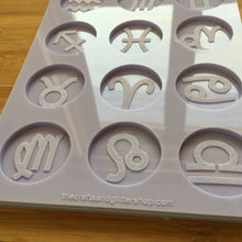 Load image into Gallery viewer, 1.5&quot; Zodiac Signs Silicone Mold, Food Safe Silicone Rubber Mould