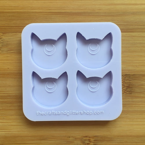 3cm Lunar Kitty Silicone Mold, Food Safe Silicone Rubber Mould