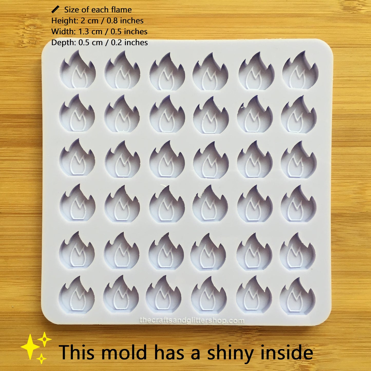 2cm Flame Silicone Mold - The Crafts and Glitter Shop
