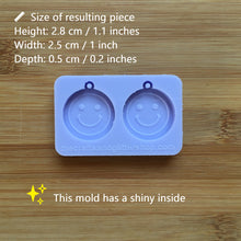 Load image into Gallery viewer, 1&quot; Smiley Face Silicone Mold, with hole, Food Safe Silicone Rubber Mould