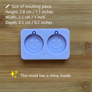1" Smiley Face Silicone Mold, with hole, Food Safe Silicone Rubber Mould
