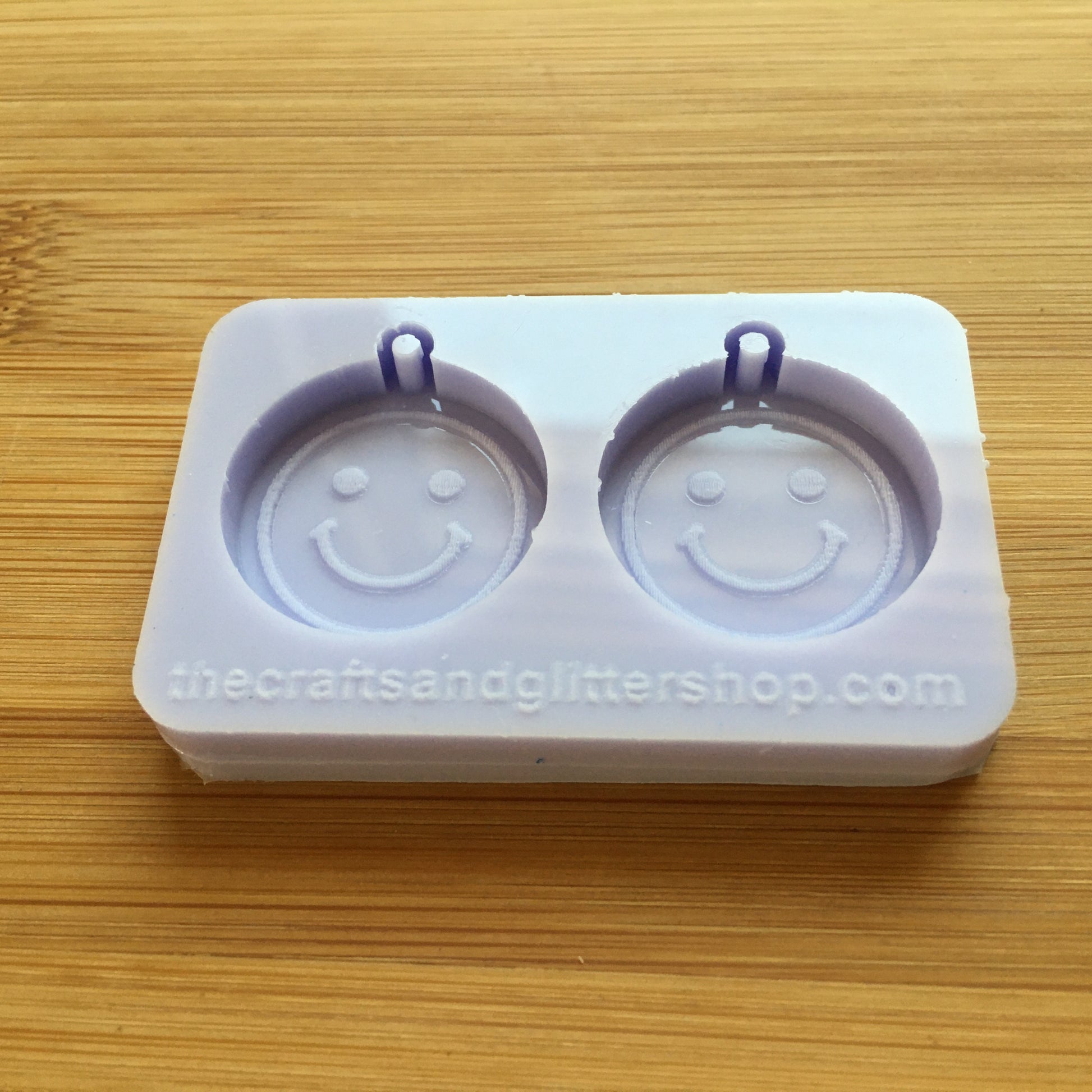 1" Smiley Face Silicone Mold, with hole, Food Safe Silicone Rubber Mould - The Crafts and Glitter Shop