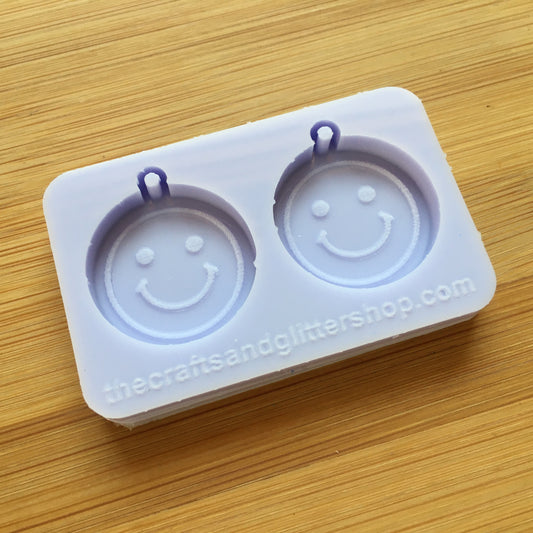 1" Smiley Face Silicone Mold, with hole, Food Safe Silicone Rubber Mould
