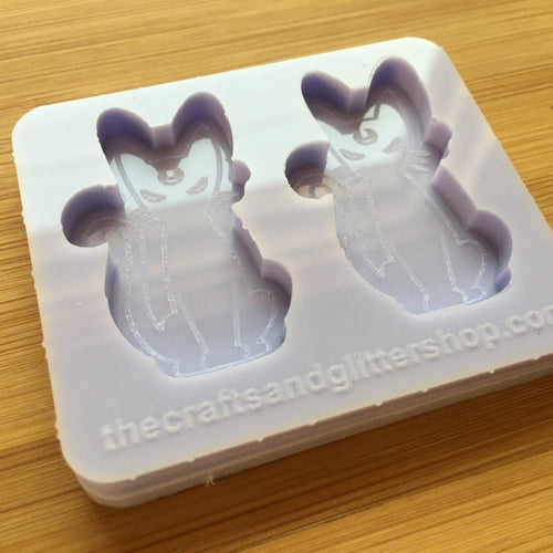 4 cm Evil Kitty Silicone Mold, Food Safe Silicone Rubber Mould