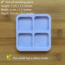 Load image into Gallery viewer, 3 cm Square Silicone Mold, Food Safe Silicone Rubber Mould