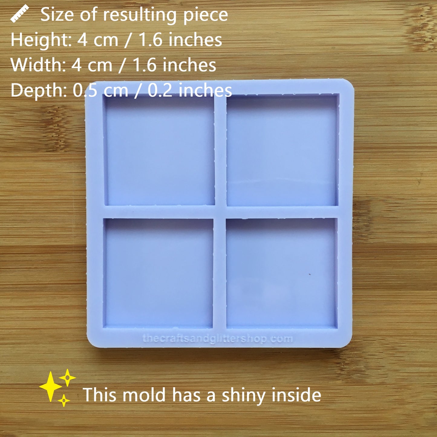 4cm Square Silicone Mold - The Crafts and Glitter Shop