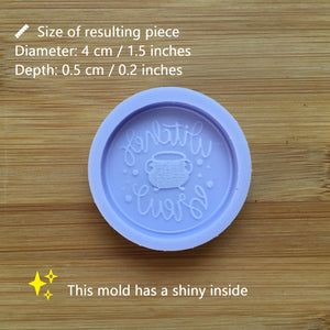1.5" Witches Brew Badge Silicone Mold, Food Safe Silicone Rubber Mould