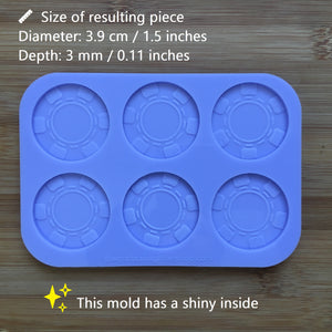 1.5" Poker Chip Silicone Mold, Food Safe Silicone Rubber Mould