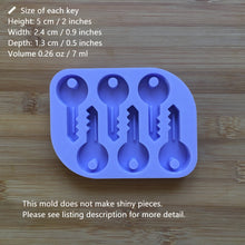 Load image into Gallery viewer, 2&quot; Key Silicone Mold, Food Safe Silicone Rubber Mould