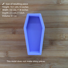 Load image into Gallery viewer, 3.1 oz Coffin Silicone Mold, Food Safe Silicone Rubber Mould for resin clay chocolate soap wax candle bath bomb freshies