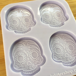 1.5" Day of the Dead Silicone Mold, Food Safe Silicone Rubber Mould