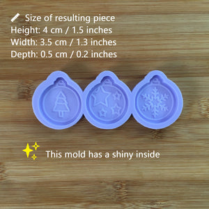 1.5" Christmas Baubles Silicone Mold, Food Safe Silicone Rubber Mould