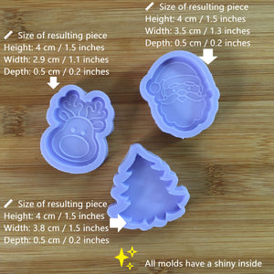 1.5" Christmas Time Silicone Mold, Food Safe Silicone Rubber Mould