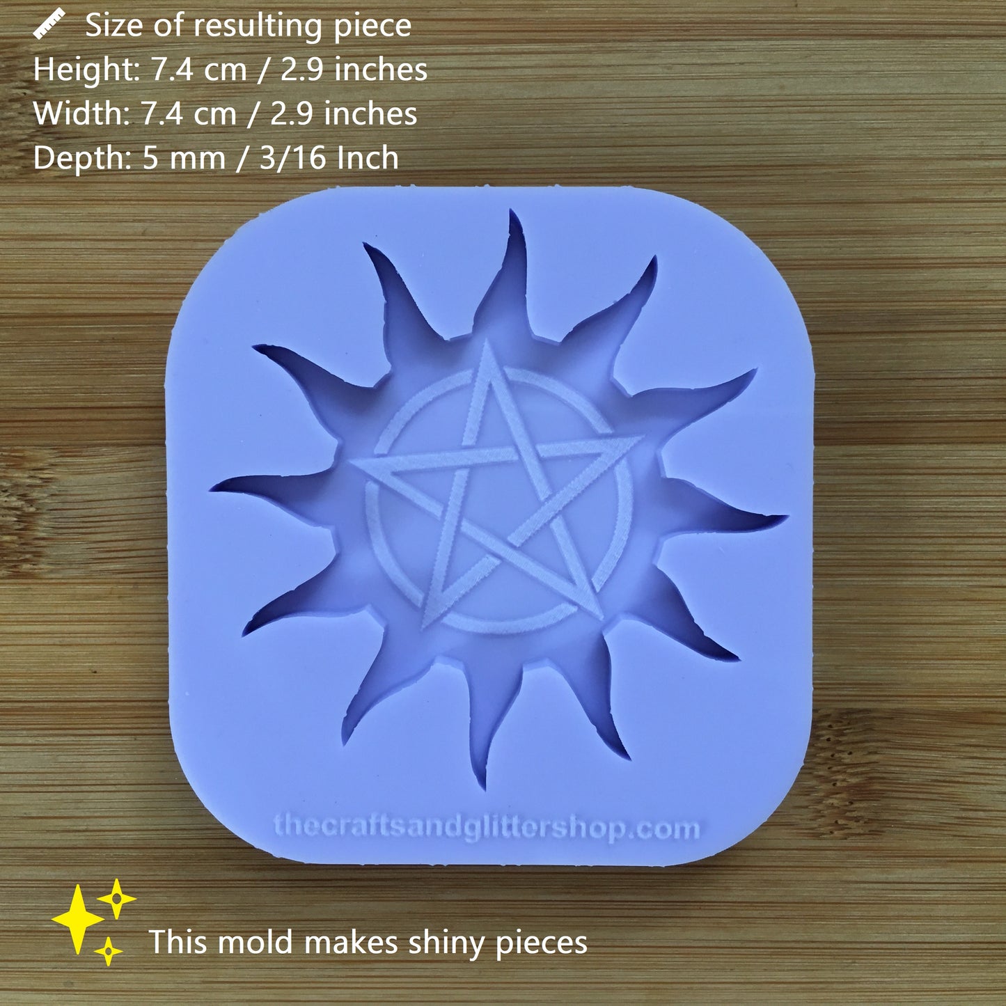 Sunburst Pentacle Silicone Mold - The Crafts and Glitter Shop