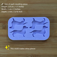 Load image into Gallery viewer, 2&quot; Dachshund Silicone Mold, Food Safe Silicone Rubber Mould