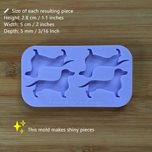 2" Dachshund Silicone Mold, Food Safe Silicone Rubber Mould