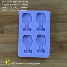 Load image into Gallery viewer, Small Wine Glass Silicone Mold, Food Safe Silicone Rubber Mould