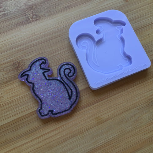 Cat with pointy hat Silicone Mold, Food Safe Silicone Rubber Mould