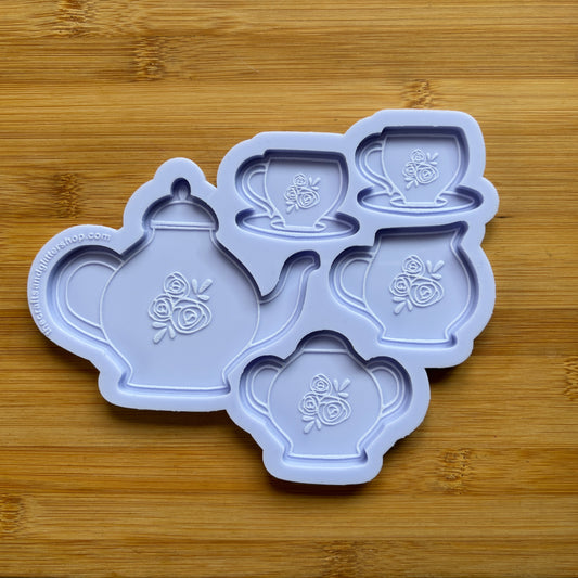 Vintage High Tea Floral Set Silicone Mold