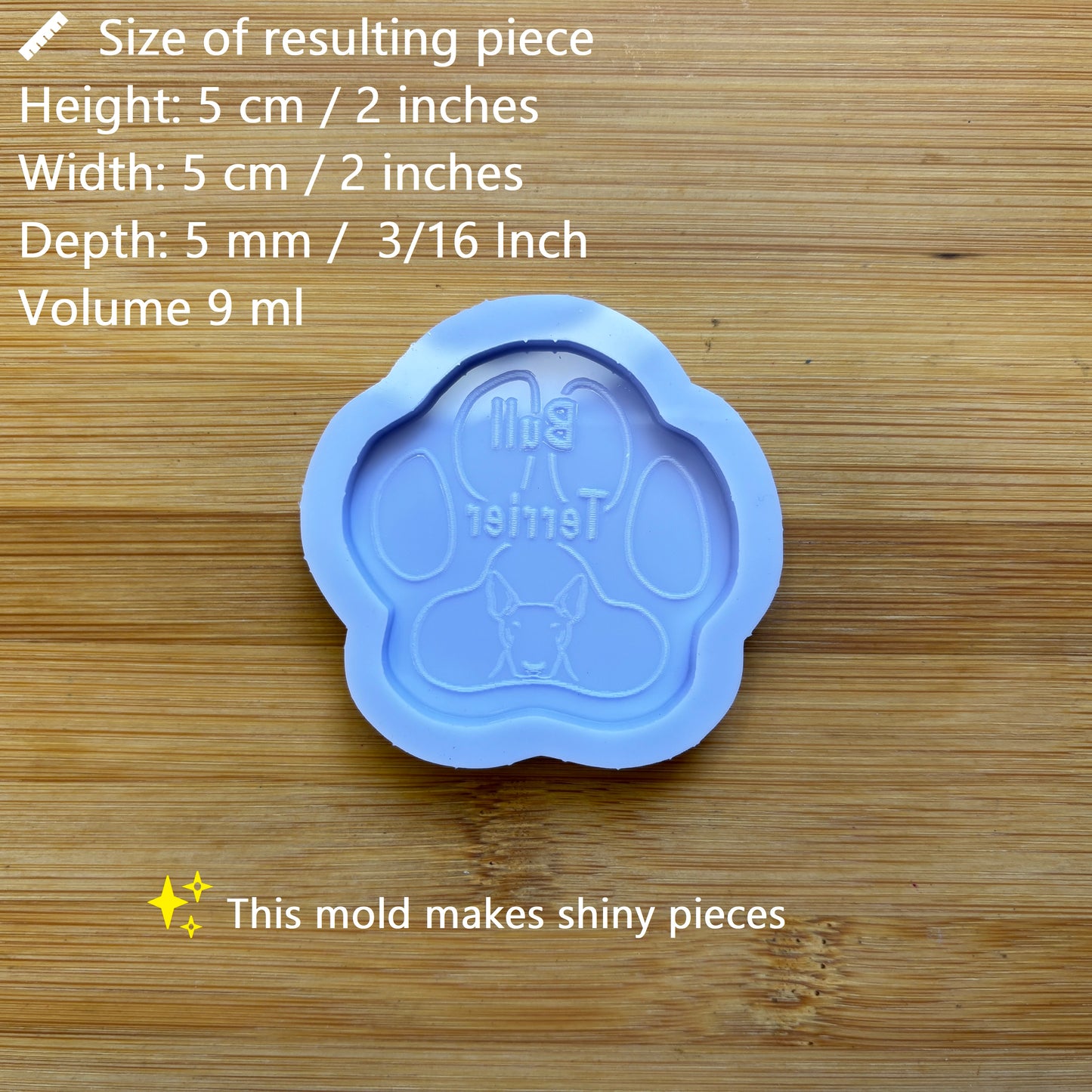 2" Bull Terrier Paw Silicone Mold - The Crafts and Glitter Shop