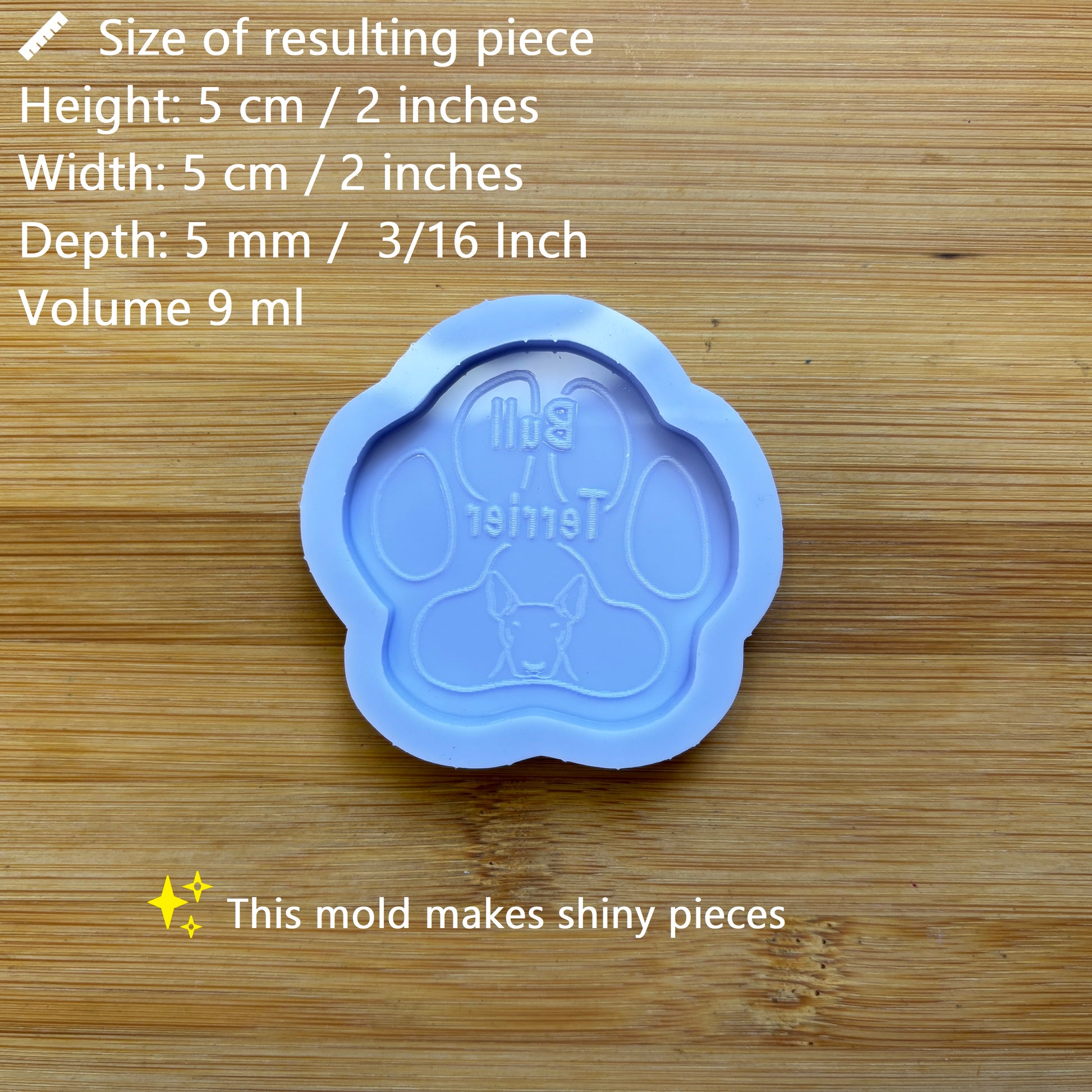 2" Bull Terrier Paw Silicone Mold - The Crafts and Glitter Shop