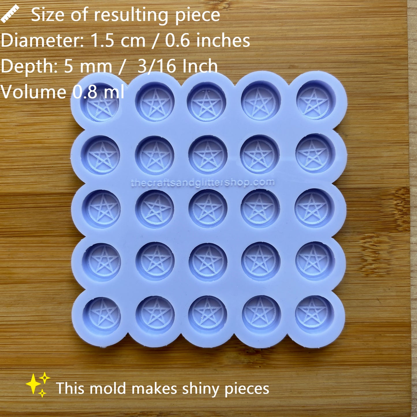 15mm Pentagram Silicone Mold - The Crafts and Glitter Shop