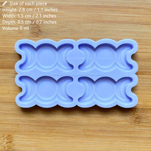 2.1" Triple Moon Silicone Mold