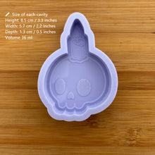 Load image into Gallery viewer, 3.3&quot; Skull Candle Silicone Mold