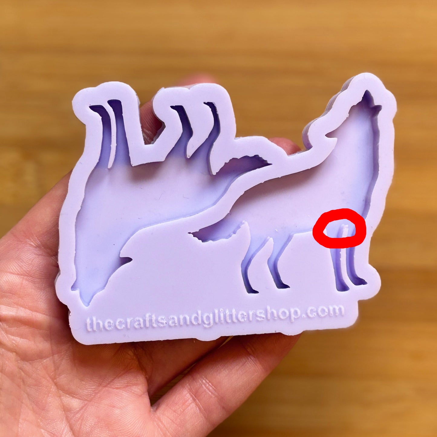 Grade B 2" Howling Wolf Silicone Mold