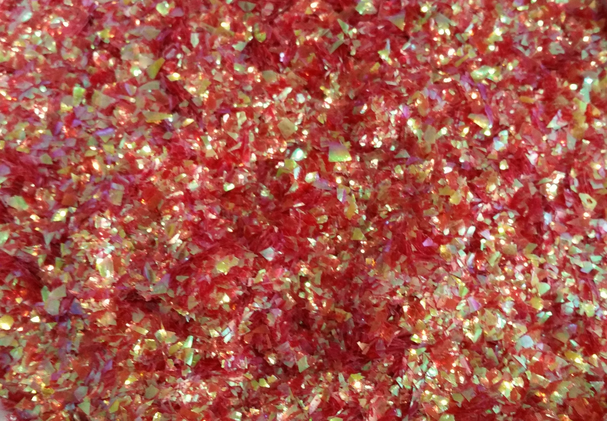 Iridescent Red Cellophane Glitter Flakes