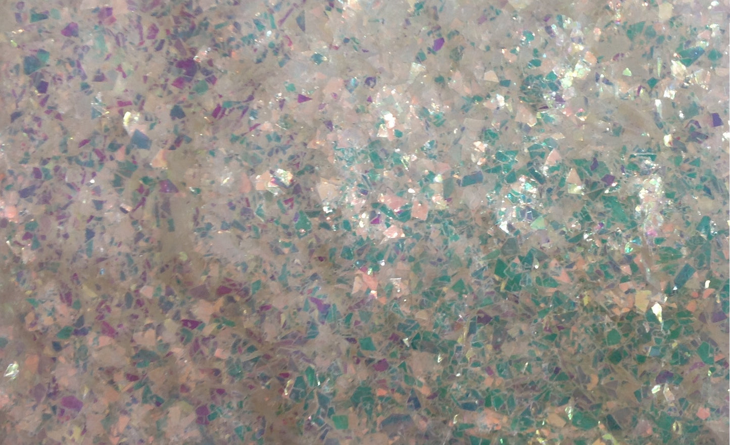 Iridescent White Cellophane Glitter Flakes
