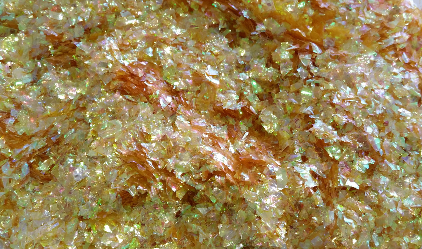 Iridescent Yellow Cellophane Glitter Flakes