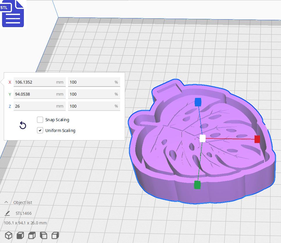 Leaf Silicone Mold Housing STL File