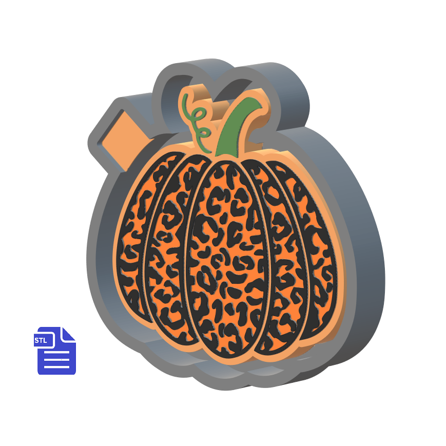 Leopard Print Pumpkin Silicone Mold Housing STL File