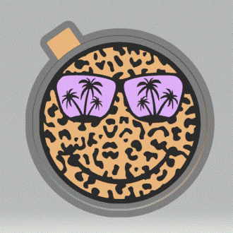 Leopard Print Smiley Silicone Mold Housing STL File