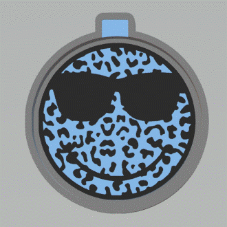 Leopard Print Smiley Silicone Mold Housing STL File