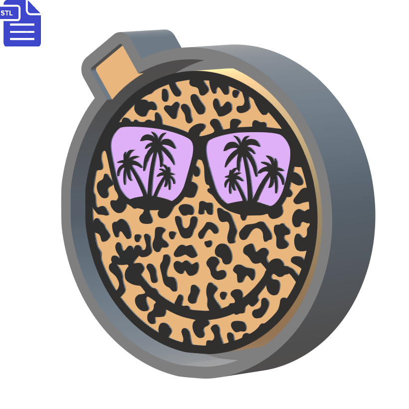Leopard Print Smiley Silicone Mold Housing STL File