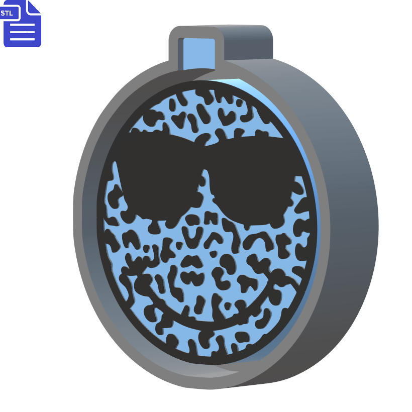 Leopard Print Smiley Silicone Mold Housing STL File