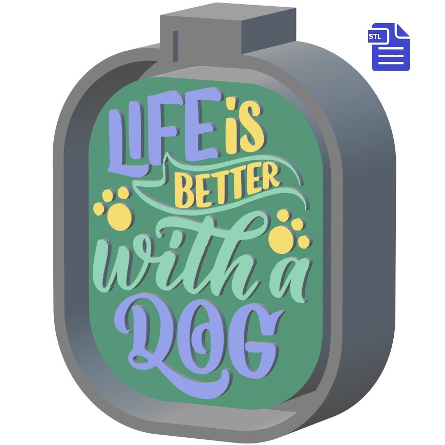 Life is Better Dogs Silicone Mold Housing STL File