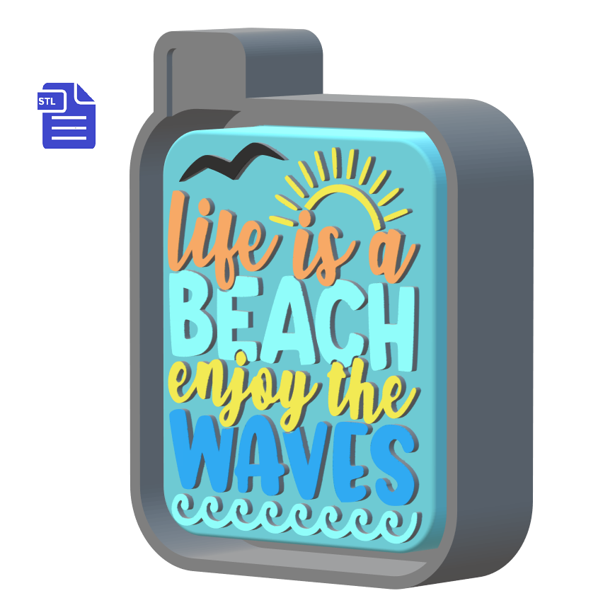 Life is a Beach Silicone Mold Housing STL File - FREE SAMPLE