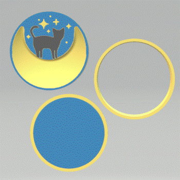 Lunar Cat Bath Bomb Mold STL File