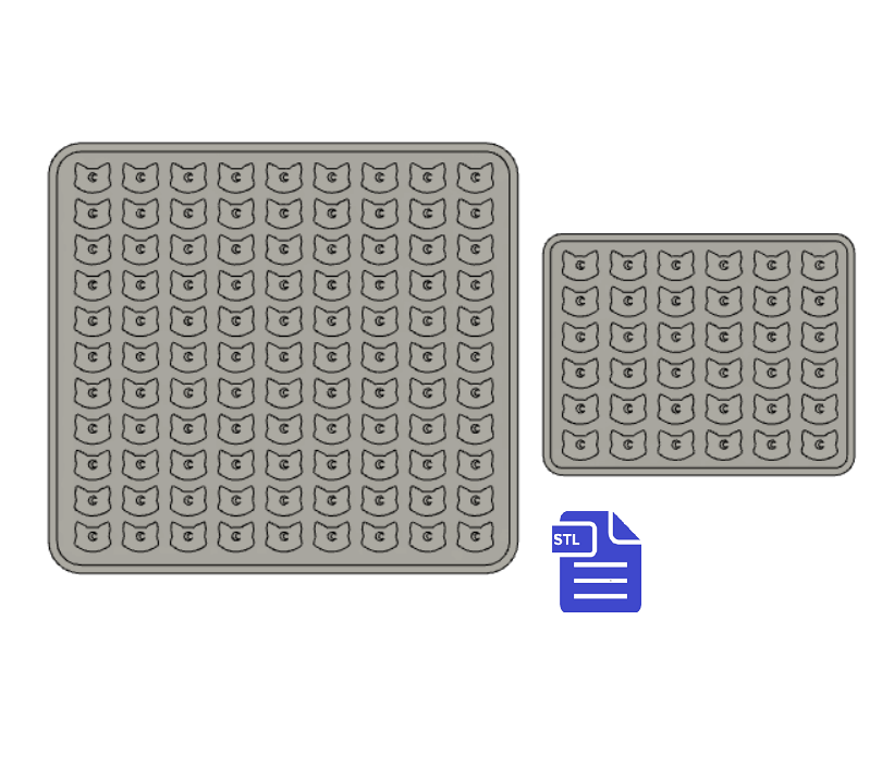 Lunar Cat Tray Silicone Mold Housing STL File