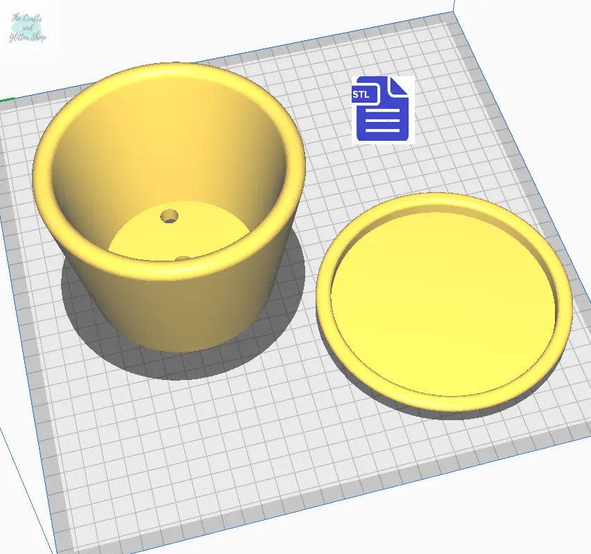 Planter with holes & Water dish STL File - for 3D printing - FILE ONLY