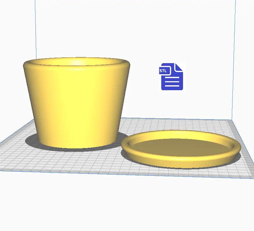 Planter with holes & Water dish STL File - for 3D printing - FILE ONLY