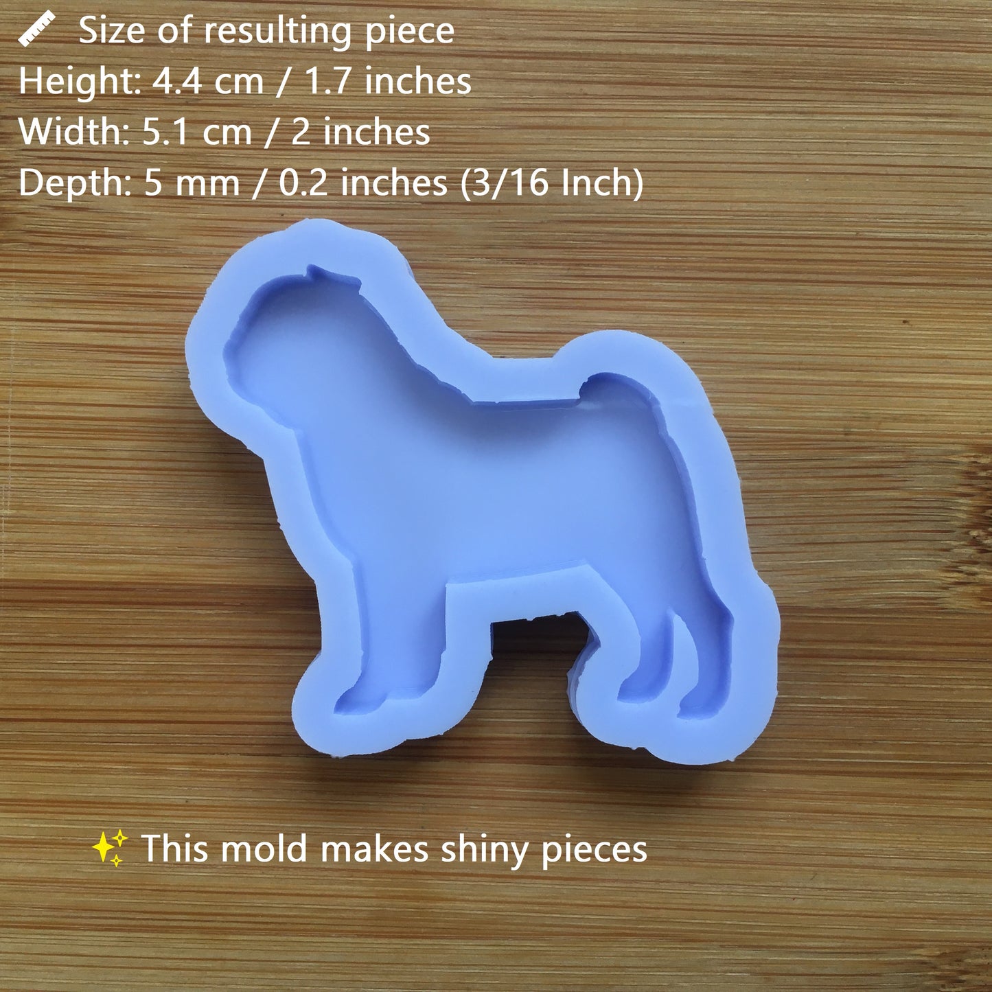 Pug Silhouette Silicone Mold