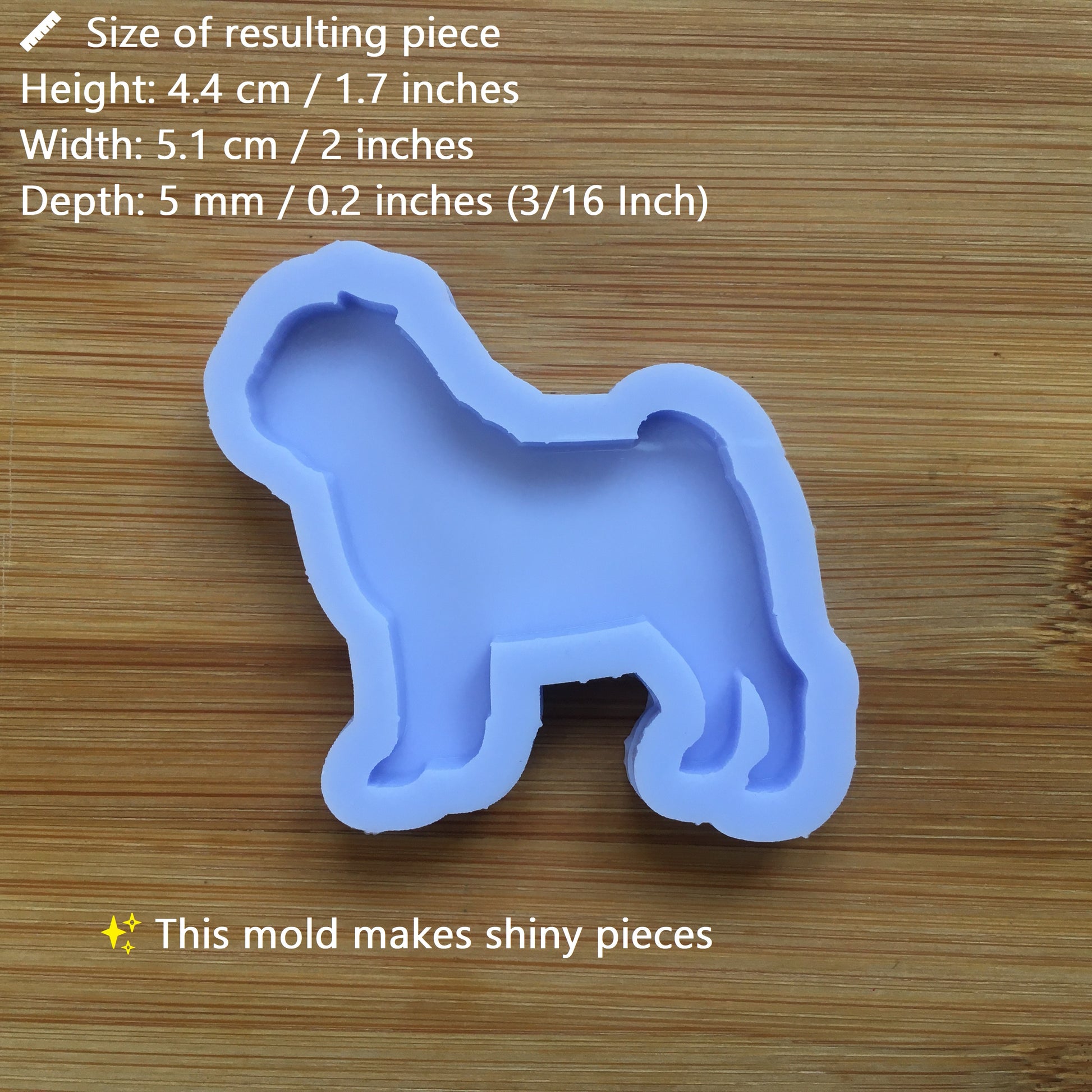 Pug Silhouette Silicone Mold