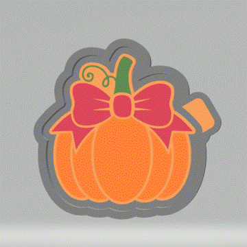 Pumpkin with Bow Silicone Mold Housing STL File